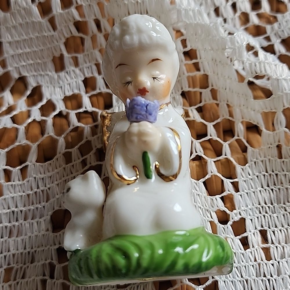 Vintage Cat With Angel Treasure Masters Bone China